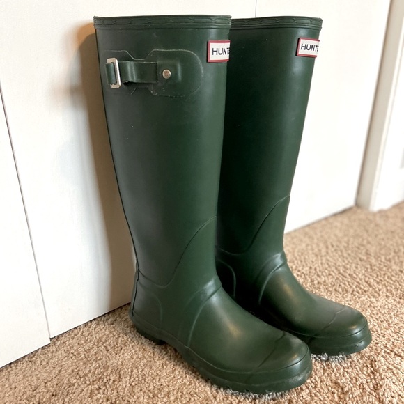 Hunter Shoes - Hunter Boots | Dark Green Tall Rain Boots | Hunter